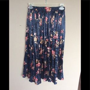 Beautiful blue skirt with cream and pinkish color